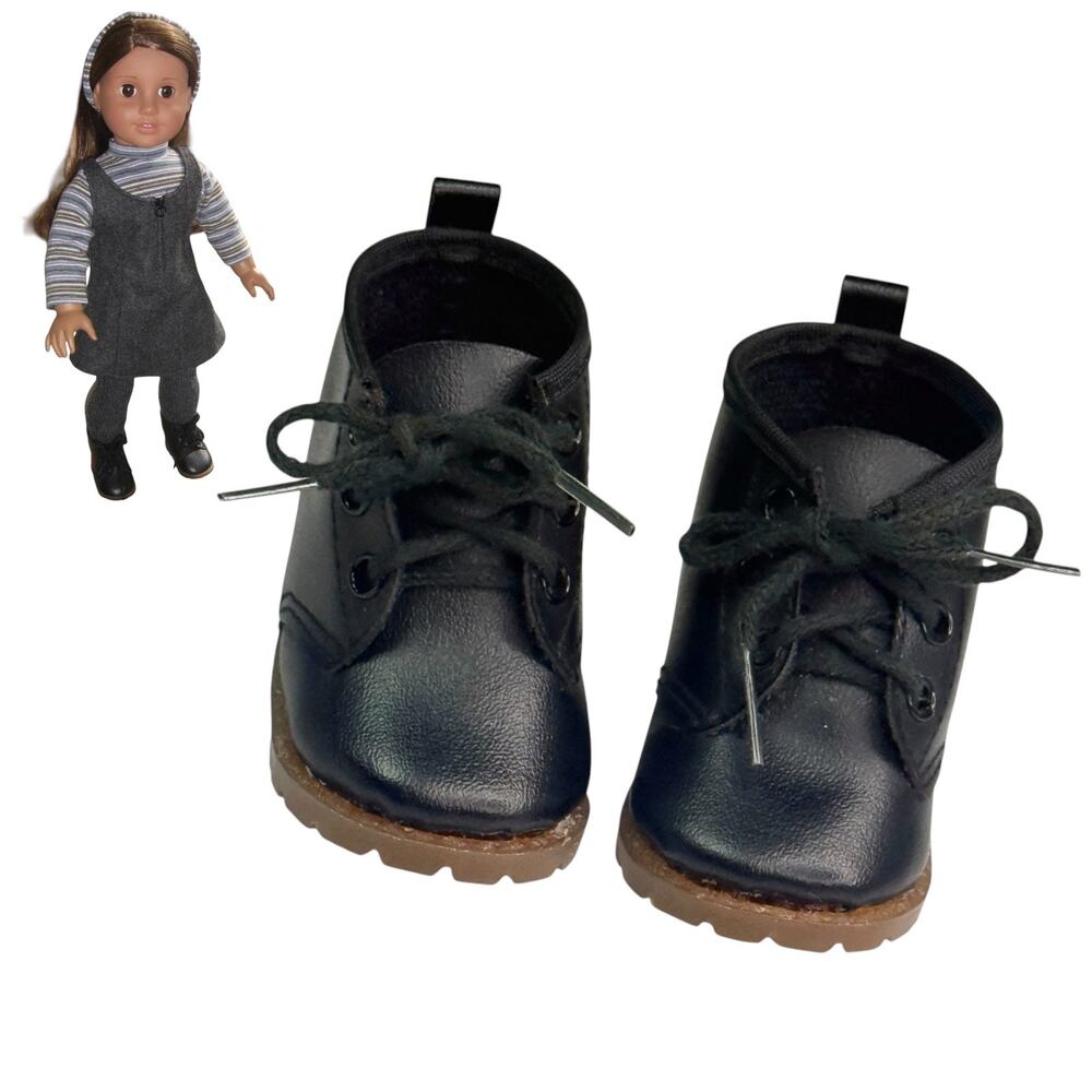 American Girl Today Black Boots School Jumper Accessory Addy Kirsten Shoes Laces